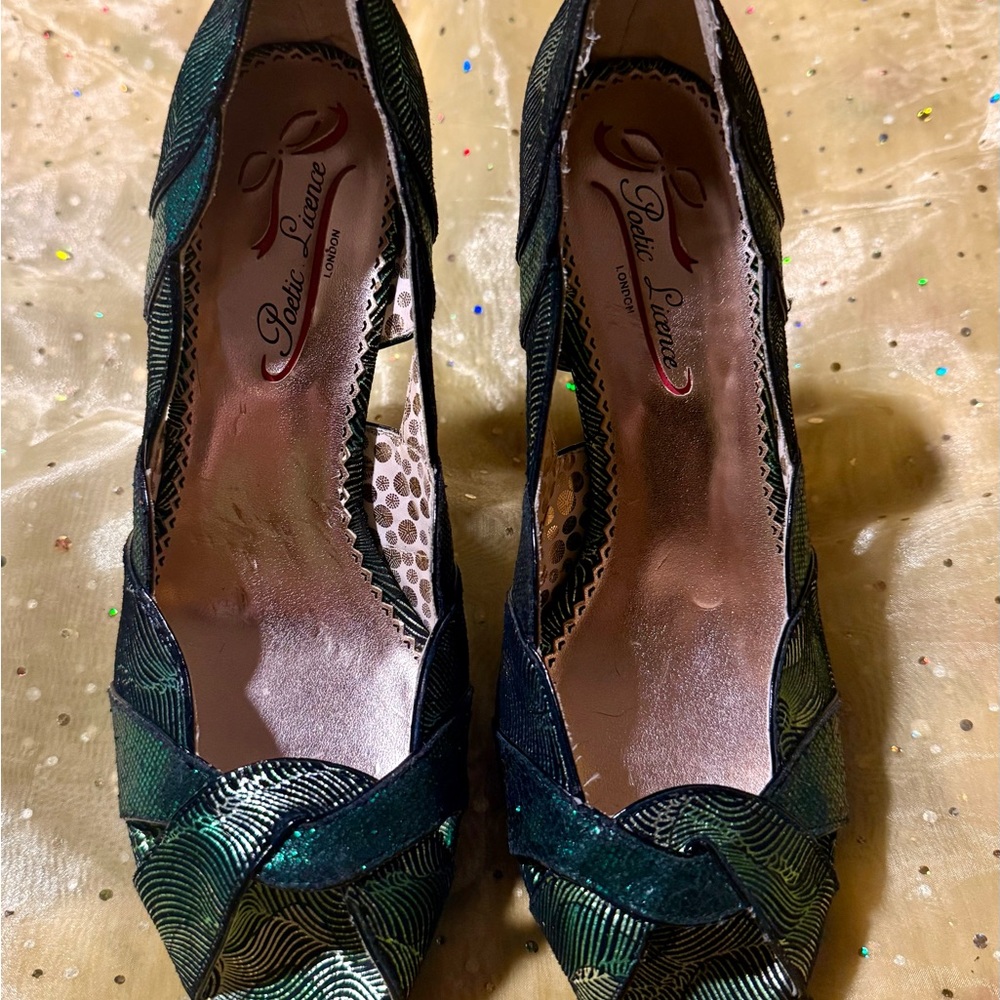 Poetic License *NEW Woman’s *MERMAID* Teal/Green Shoes *FUN Platform 5”Heels 9.5
